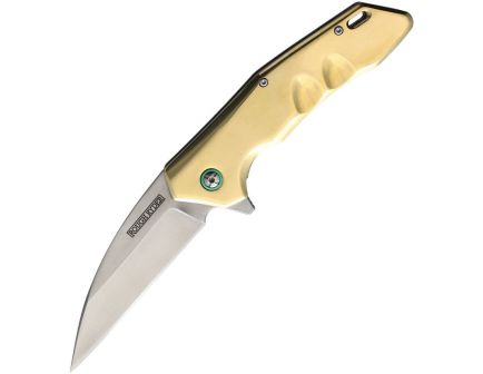 Rough Rider 2179 Folding Wharncliffe Knife, Brass - RR2179