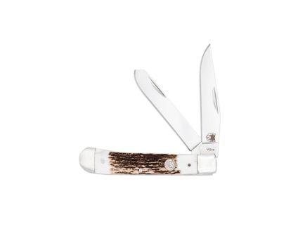 CobraTec Knives Trapper Folding Two Blade Pocket Knife, Stag - CTTDTRPSTAG