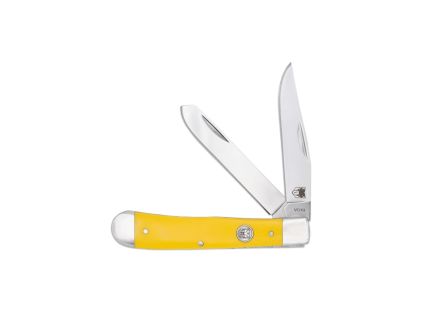 CobraTec Knives Trapper Folding Two Blade Pocket Knife, Yellow - CTTDTRPDLNYEL