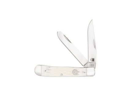 CobraTec Knives Trapper Folding Two Blade Pocket Knife, Bone - CTTDTRPWHTBN