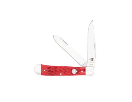 CobraTec Knives Trapper Folding Two Blade Pocket Knife, Red Bone - CTTDTRPREDBN