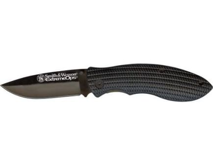 Smith & Wesson Extreme Ops Folding Drop Point Knife, Black - SWA15CP