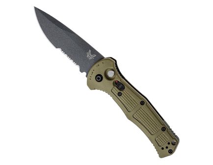 Benchmade Claymore Folding Drop Point Knife Serrated, Ranger Green -  9070SBK-1
