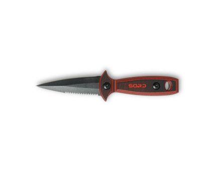 SORD Fishing Products 4" Freediving Knife Fixed Blade Serrated, Red - S4IDK