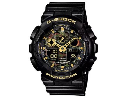 Casio G-Shock GA-100 Sports Analog/Digital Wrist Watch, Black/Camo - GA100CF1A9
