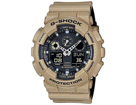 Casio G-Shock GA100 Tactical Analog/Digital Wrist Watch, Brown - GA100L8A