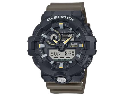 Casio G-Shock GA710 Analog/Digital Wrist Watch, Green - GA710TU1A3CR