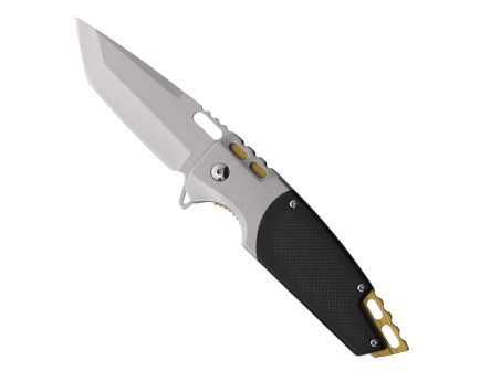 MTech USA A2009 Folding Tanto Knife, Silver/Black - MT-A2009SB