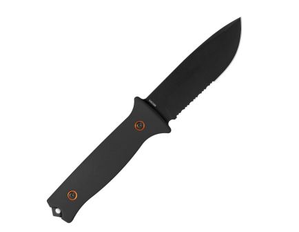704 Gear Rogue Fixed Blade Drop Point Knife Serrated, Black - FR-B-14