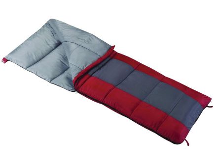 Wenzel Lakeside 40-50 Degree Sleeping Bag, Red/Gray - 7409419