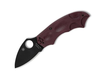 Spyderco Meerkat Folding Drop Point Sprint Run Knife, Burgundy - C64BGBKP