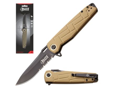 Elite Tactical READINESS Assisted Folding Knife, Clam - ET-A001TNSCS