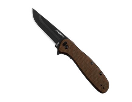 OUTDOOR EDGE RAZOR VX2 | BROWN BURLAP MICARTA DROP POINT KNIFE - VX230D-C