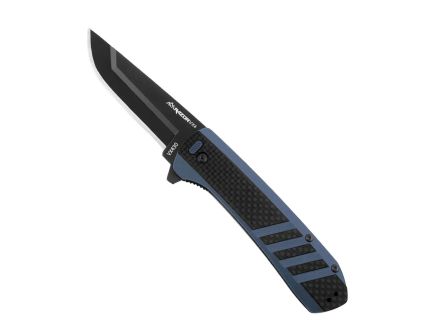 OUTDOOR EDGE RAZOR VX4 | CARBON OVER BLUE G10  W/ BLK DROP POINT | CERAMIC  BEARINGS  - VX430C-C