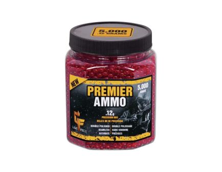 Game Face Premier 6mm .12g Airsoft BBs, 5000 Count, Translucent Red - ASP512