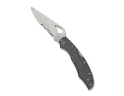 Spyderco BYRD CARA CARA 2 Lightweight Combination Edge Folding Knife, Gray - BY03PSGY2