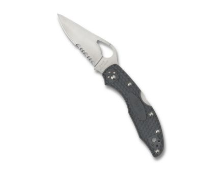 Spyderco BYRD Meadowlark 2 Lightweight Combination Edge Folding Knife, Gray - BY04PSGY2