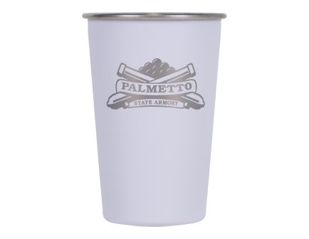 PSA Engraved Logo 16oz Stainless Steel Pint, White