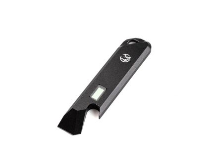 Glow Rhino Black Aluminum EDC Pry Bar - Green Tritium