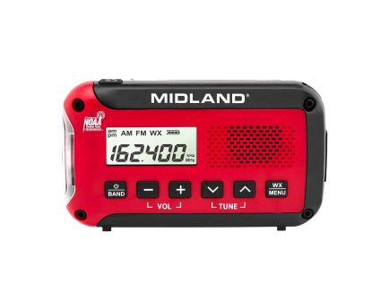 Midland ER10 Emergency Weather Radio, Black/Red - ER10VP