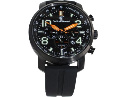 Smith & Wesson Tritium Chronograph Watch, Black/Black