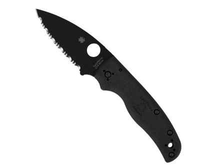 Spyderco Shaman Serrated Folding Knife, Black