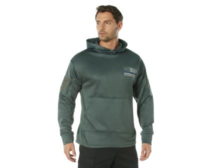 Rothco Concealed Carry Thin Blue Line Hoodie - Gunmetal Grey, 4X-Large