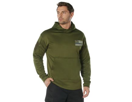 Rothco Concealed Carry Thin Blue Line Hoodie - Olive Drab, 3X-Large