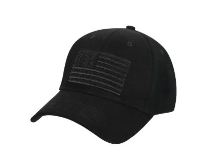 Rothco Hook Loop U.S. Flag Low Profile Cap - Black