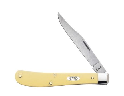 Case Slimline Trapper Folding Knife Clip Point, Yellow - 00031
