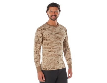 Rothco Long Sleeve Digital Camo T-Shirt - Desert Digital Camo, Medium