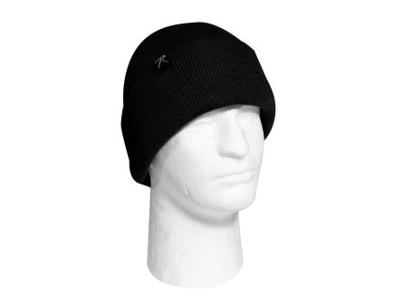 Deluxe Fine Knit Sherpa-Lined Watch Cap - Black