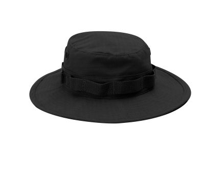 Rothco 100 Cotton Rip-Stop Boonie Hat - Black, Head Size 7 3-4