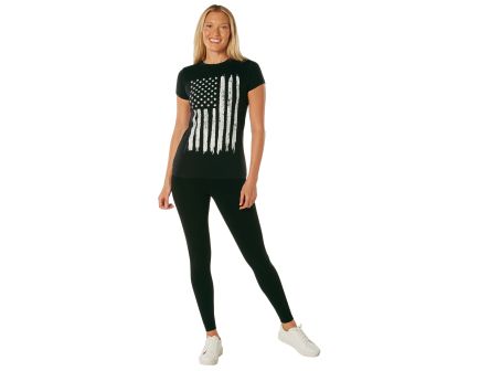 Rothco Womens Distressed US Flag Long T-Shirt