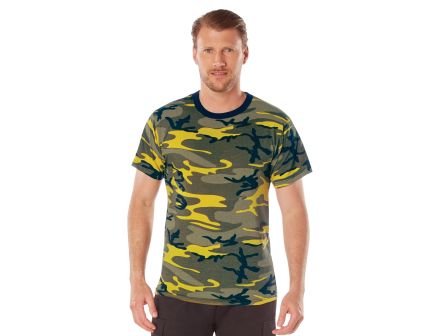 Rothco Camo T-Shirt - Stinger Yellow Camo, Large