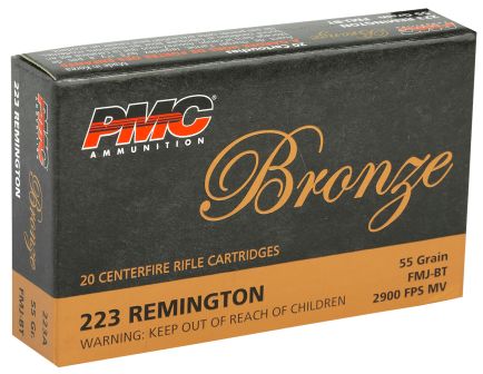 PMC Bronze .223 Rem Ammo 55 Grain FMJ-BT 20rds - 223A