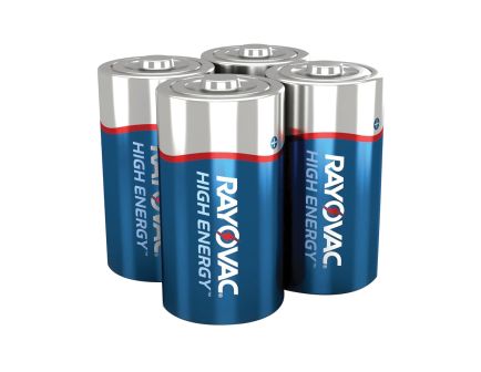 Rayovac High Energy D-Cell Alkaline Battery - 1.5 V/12000 mAh, Reliable Power Source - 813-2F