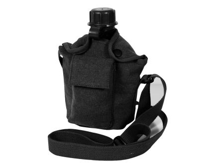 Rothco Vintage Canvas Carry-All Canteen Cover With Shoulder Strap - Black
