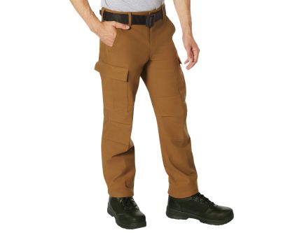 Rothco Active Flex Fleece Lined Canvas Work Pants - Work Brown, 44W X 32L
