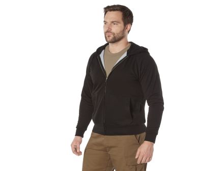 Rothco Thermal Lined Full-Zip Hoodie - Black, 4X-Large