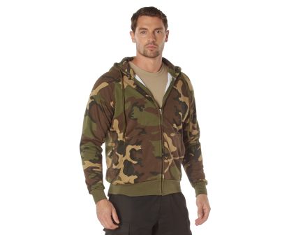 Rothco Thermal Lined Full-Zip Hoodie - Woodland Camo, 3X-Large