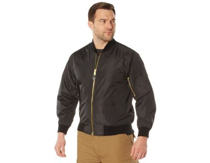 Rothco Lightweight Enhanced Nylon Ma-1 Flight Jacket - Black, X-Small