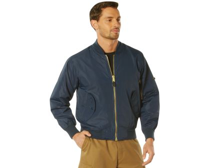Rothco Lightweight Enhanced Nylon Ma-1 Flight Jacket - Navy Blue, 3X-Large