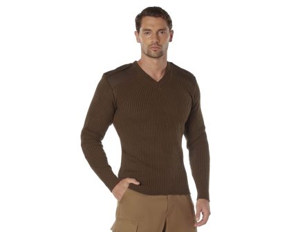 Rothco G.I. Style Acrylic V-Neck Sweater - Brown, 3X-Large