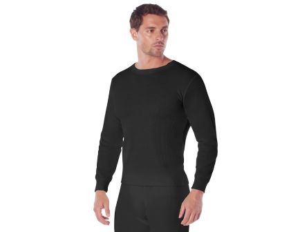 Rothco Thermal Knit Underwear Top - Black, Small