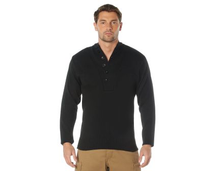 Rothco G.I. Style 5-Button Sweater - Black, 2X-Large