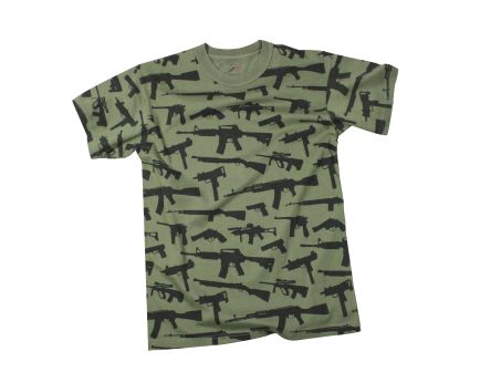 Rothco Vintage Guns T-Shirt - Olive Drab, 2X-Large