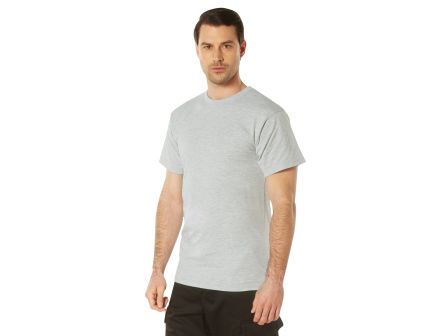 Rothco Solid Color T-Shirt With Cotton - Polyester Blend, Heather Grey, Medium
