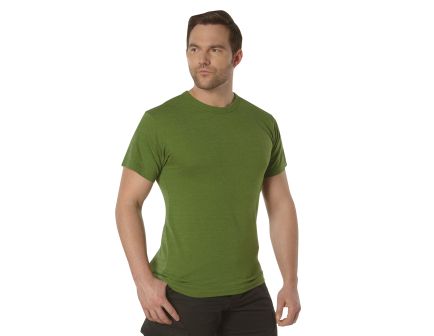 Rothco Solid Color T-Shirt With Cotton - Polyester Blend, Heather Green, 3X-Large