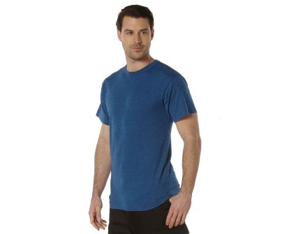 Rothco Solid Color T-Shirt With Cotton - Polyester Blend, Heather Blue, 3X-Large